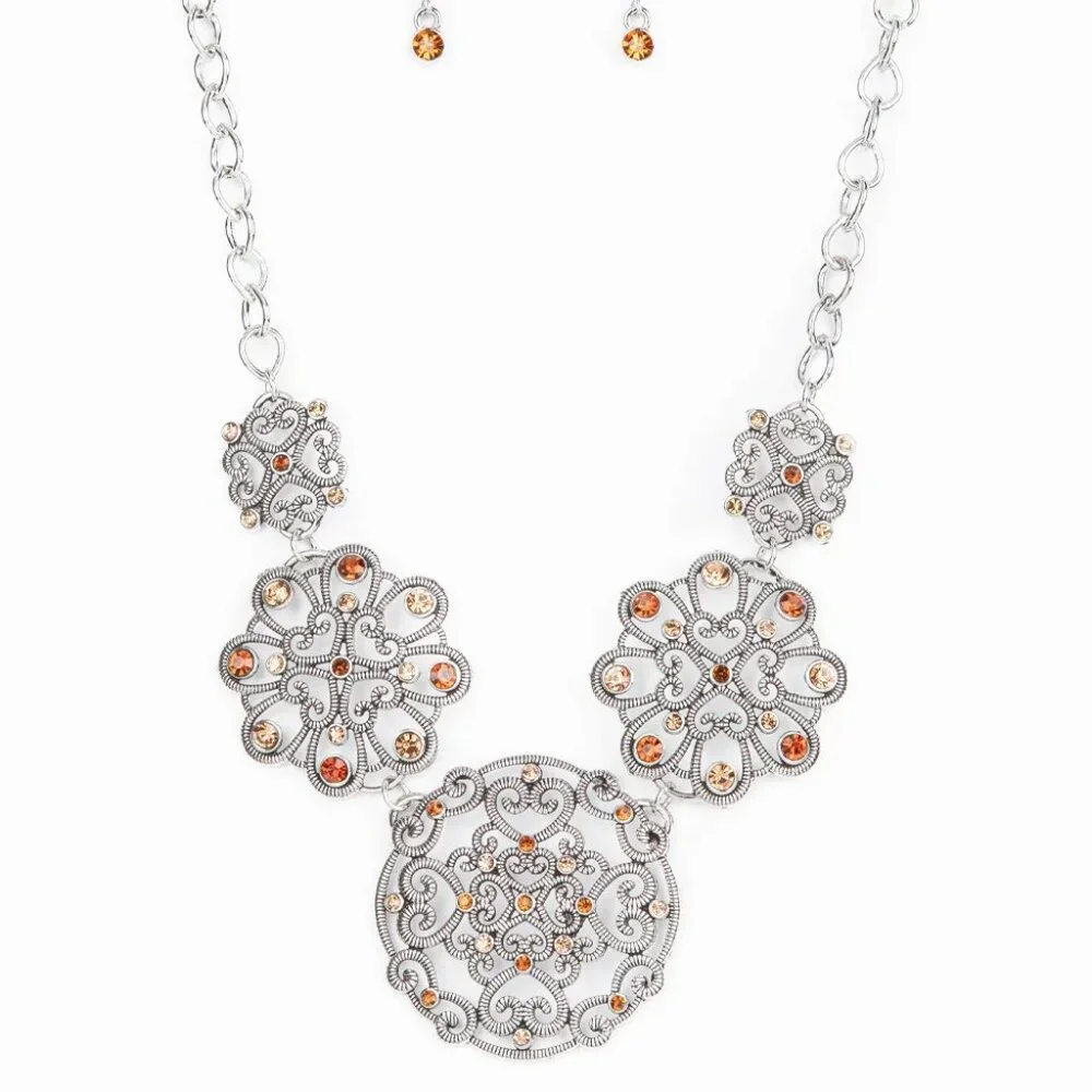 Paparazzi Jewelry Accessories - Royally Romantic - Brown Necklace - Vintage